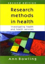 Cover of: Research Methods in Health by Ann Bowling