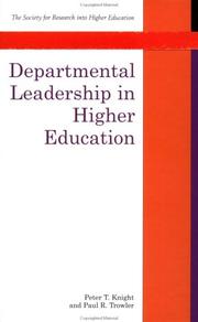 Cover of: Departmental leadership in higher education | 