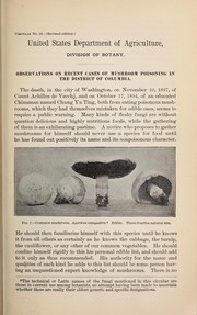Cover of: Observations on recent cases of mushroom poisoning in the District of Columbia by Frederick V. Coville