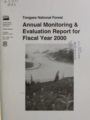 Cover of: Tongass National Forest: annual monitoring and evaluation report for fiscal year 2000