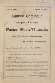 Cover of: Annual catalogue and price list of the Eastern Shore Nurseries by Eastern Shore Nurseries