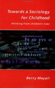 Cover of: Towards a Sociology for Childhood: Thinking from Children's Lives