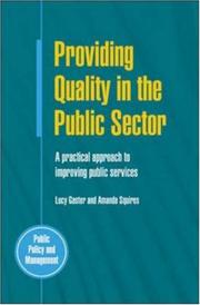Cover of: Providing quality in the public sector: a practical approach to improving public services