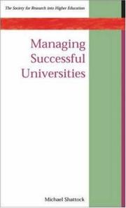 Cover of: Managing Successful Universities (Society for Research into Higher Education) | Michael Shattock