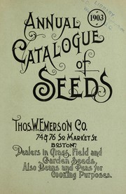 Cover of: Annual catalogue of seeds: 1903