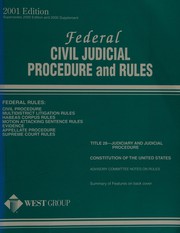Cover of: Federal Civil Judicial Procedure and Rules