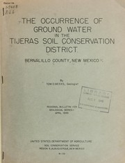 The occurrence of ground water in the Tijeras soil conservation district, Bernalillo County, New Mexico by Tom O. Meeks