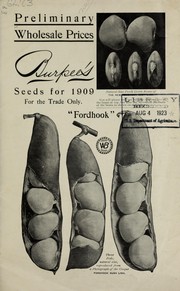 Cover of: Preliminary wholesale prices: Burpee's seeds for 1909 for the trade only