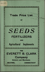 Cover of: Trade price list of seeds, fertilizers and agricultural implements