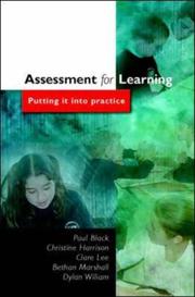 Cover of: Assessment for Learning by Paul Black, Chris Harrison, Clara Lee, Bethan Marshall, Dylan Wiliam
