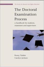 Cover of: The Doctoral Examination Process