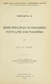 Cover of: Some principles in manuring with lime and magnesia