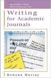 Cover of: Writing for Academic Journals (Study Skills) by Rowena Murray