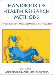 Cover of: Handbook of Health Research Methods: Investigation, Measurement and Analysis