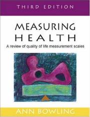 Cover of: Measuring Health by Ann Bowling