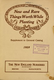 Cover of: Supplement to general catalog: new and rare things worth while planting