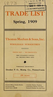 Cover of: Trade list: spring, 1909