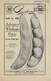 Cover of: Burpee's seeds for 1910: advance wholesale prices for the trade only