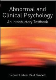 Cover of: Abnormal and Clinical Psychology by Paul Bennett