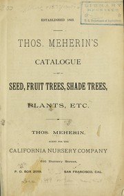Cover of: Thos. Meherin's catalogue of seed, fruit trees, shade trees, plants, etc