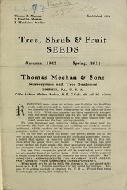 Cover of: Tree, shrubs & fruit seeds: autumn, 1913-spring, 1914