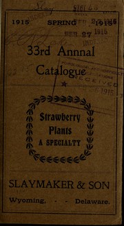 Cover of: 33rd annual catalogue by Slaymaker & Son