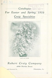 Cover of: Catalogue for Easter and spring, 1916 by Robert Craig Company