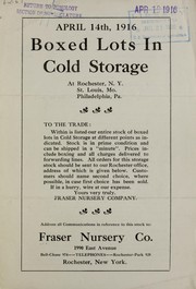 Cover of: Boxed lots in cold storage at Rochester, N.Y. and St. Louis, Mo., Philadelphia, Pa