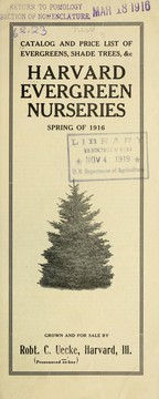 Cover of: Catalog and price list of evergreens, shade trees, &c by Harvard Evergreen Nurseries