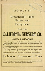 Cover of: Special list of ornamental trees, palms and evergreens: 1903-1904