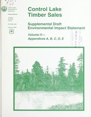 Cover of: Control lake timber sales by United States. Forest Service. Alaska Region