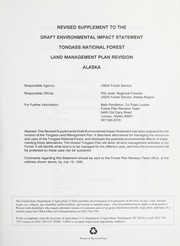 Cover of: Tongass land management plan revision: revised supplement to the draft environmental impact statement