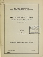 Frozen food locker plants by L. B. Mann