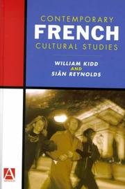 Cover of: Contemporary French cultural studies by edited by William Kidd and Siân Reynolds.