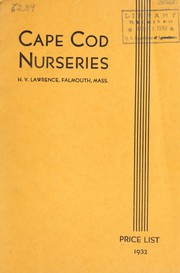 Cover of: Cape Cod Nurseries: price list, 1932