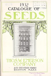 Cover of: 1932 catalogue of seeds