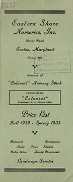 Price list, fall 1932-spring 1933 by Eastern Shore Nurseries