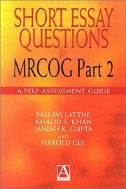 Cover of: Short Essay Questions for MRCOG Part 2: A Self-Assessment Guide