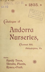 Cover of: Catalogue of Andorra Nurseries by Andorra Nurseries