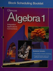 Cover of: Glencoe algebra 1: integration, applications, connections : Block scheduling booklet