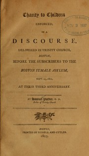 Cover of: Charity to children enforced by Samuel Parker