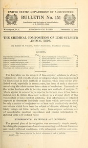 Cover of: The chemical composition of lime-sulphur animal dips