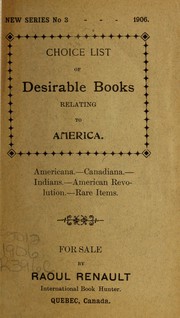 Cover of: Choice list of desirable books relating to America