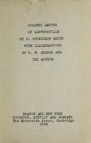 Cover of: Colonel Carter of Cartersville by Francis Hopkinson Smith
