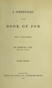Cover of: A commentary on the book of Job