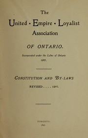 Cover of: Constitution and By-Laws by United Empire Loyalist Association of Ontario