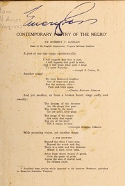 Cover of: Contemporary poetry of the Negro