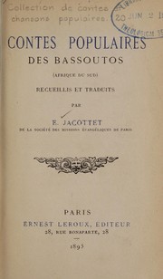 Cover of: Contes populaires des Bassoutos (Afrique de Sud) by Jacottet, Édouard