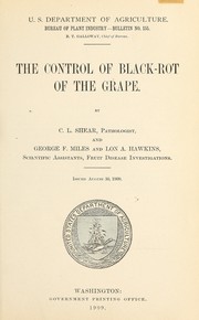 Cover of: The control of black-rot of the grape. by Cornelius Lott Shear