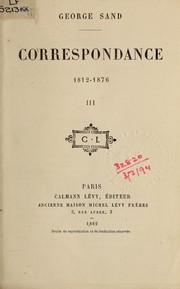Cover of: Correspondance, 1812-1876